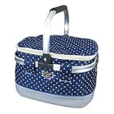 アットファースト 保冷バスケットS プレーンドット ネイビー AF5848