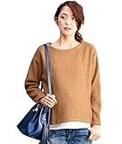 Angeliebe エンジェリーベ マタニティ トップス 授乳口付き 起毛 スライバー 切替 プルオーバー 産前 産後 妊婦服 長袖 フリー キャメル 21704 21704200