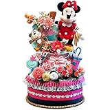 ディズニー おむつケーキ 出産祝い 可愛い ミニーマウス 豪華3段 女の子 テープタイプパンパース (M) ６１枚 ダイパーケーキ
