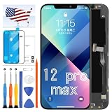 iPhone 12 PRO MAX LCDスクリーン交換用、iPhone 12 Pro Max 6.7インチLCDディスプレイ3Dタッチスクリーンデジタイザーマトリックスフルガラスレンズアセンブリ ツール付き A2342 A2410 A2411 A2412