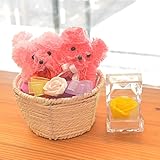 [florence du]プードルバスケット(造花)&1輪バラ（イエロー）ミニプリザーブドフラワーアレンジ ジュエリーボックス入 フラワーギフト 花 ギフト 誕生日 結婚 お祝い 母の日 ギフト