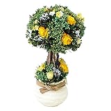 パラボッセオリジナル ドライフラワー キャンディトピアリー 小 イエロー 横幅15cmx奥行15cmx高さ26cm dry flowers topiary