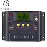 Anself 10A12V/24V ソーラーパネル用 チャージコントローラー オートレギュレータ バッテリーシステム 過充電 保護　LCDディスプレイ (50A)
