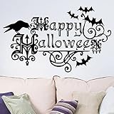 smartcoco DIYクリエイティブHalloween Bats壁ステッカー鮮やかな壁デカールキッド部屋リビングルームベッドルームハロウィンDecors 30 x 55 cm ブラック STF-B