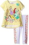 Disney Little Girls' 2 Piece Princesses Legging Set Yellow 6X [並行輸入品]