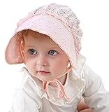 ベビー ハット 赤ちゃん 帽子 レース 春夏 UVカット 女の子 子供用帽子 可愛い キャップ メッシュ 涼しい 通気性 出産祝い 新生児 キッズ お出かけ用帽子 紫外線対策46cm
