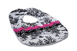 Caught Ya Lookin' Reversible Baby Bib, Toile, Black/White/Pink by Caught Ya Lookin'