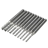 Sndy 10ピース超硬 1.5 mm-3.175 mm エンドミル彫刻ビット CNC ロータリーバリ