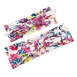 Domybest　親子　ヘアバンド ベビー　ママ　2点セット　カチューシャ 髪飾り ヘアアクセサリー　リボン ウサギ　花柄　和風　女の子 新生児 赤ちゃん 出産祝い 内祝い お宮参り 誕生日 100日