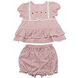 【秋冬物】(日本製) Pample Mousse(パンプルムース) 接結水玉いちご刺繍ミルキースーツ 70cm /PK NO.DP-53403