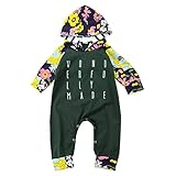 Brightup新生児、男の子、ベビーのジャンプスーツ、長袖フード付きロンパースボディスーツ、ワンピース一式秋服、幼児パジャマセット