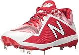 New Balance メンズ L4040v4 メタル野球シューズ, レッド/ホワイト, 16 D US
