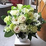ＴＶチャンピオン出場【今旬フラワーアレンジメント 4,600円 スタンダード 白・グリーン系】誕生日 花　誕生日 プレゼント 女性 フラワーアレンジメント 開業開店祝い 花 劇場 楽屋花 ギフト お見