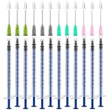ShuaWdk 12枚1mlシリンジ 注射器、14G、16G、18G、20G針付き、 液体測定シリンジツール 科学実験室、給餌ペット、オイルまたは接着剤アプリケーター 小動物の液剤 流動食（液体）注入 その他