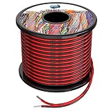 HaerknCbl 14AWG/2Sq 電線ケーブル パラレルシリコンワイヤー 平行線2×8M（黒8M＋赤8M）フックアップワイヤーキット フレキシブル 錫メッキリード線 600V 耐熱200℃シリコンケーブル より線 車、バデリー、ランプ、家電、DIYなど適応（2SQ×2）