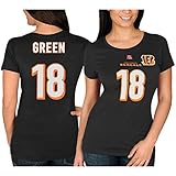 AJグリーンシンシナティ・ベンガルズ# 18 NFL女性用Fair Catch Player Tシャツブラック S