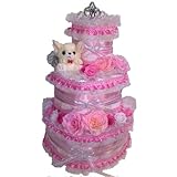 おむつケーキ【3段】デラックス　スペシャルプリンセス 出産祝い女の子用オムツケーキ