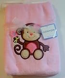 Cutie Pie Monkey Pink Baby Blanket by Cutie Pie [並行輸入品]