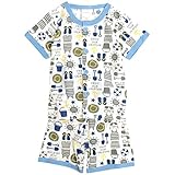 パジャマ 半袖 ベビー 男の子 前開きパジャマ 腹巻付 丸首 ハーフパンツ 寝巻き ブルー-(BL) 90cm