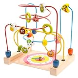 ビーズコースター　指先のトレーニング　ルーピング　木製　おもちゃ　知育玩具　メイズ　パズル　玉そろばん　幼児　赤ちゃん　ベビー　早期開発 (野菜)