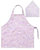 ｎｉｃｏｍａｋｏ（ニコマコ） エプロン 三角巾 セット 給食エプロン 子供 キッズ 女の子 小学生 保育園 120～140cm 日本製 M ユニコーン パープル