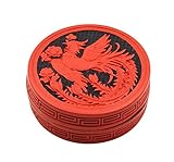 中国風フォーク工芸彫刻された漆宝石箱の2つの小品