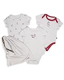 The Essential 1つベビー女の子3パック花柄ボディスーツOnesies カラー: レッド