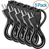 Aurum Cables 2 Feet Extension Cord ,16AWG Electrical Power Cord, SJTW NEMA 5-15P to NEMA 5-15R - ETL