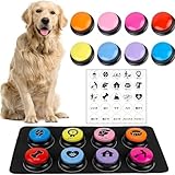 ペット ボタン 会話 犬 会話ボタン 犬ボタン トーキングペット 録音ボタン 8色セット 犬おしゃべりボタン 犬用の記録可能なボタン 犬知育玩具 大型犬 おもちゃ 犬しつけ 天然ゴムマット付き 日本語説明書付き (8色)