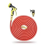 2016年強化版 50FT伸縮ホース 50kg負荷の編むホース 破損や破裂を避ける 9パターン散水ノズル ラテックス二層構造 5m→15m 3倍に伸びる ノズル付き ガーデニング 花園 洗車 掃除用 