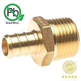 Pex 3 / 4 " x 3 / 4 "オスNPTねじアダプタ – 真鍮クリンプ継手のバッグブロンズ/真鍮/ 25