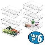 mDesignスタッカブルDeep Dividedキッチン冷蔵庫または冷凍庫ストレージビン – 6個のパック、クリア