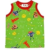 アスナロ（トップス 半袖tシャツ） ランクルTシャツ アンパンマン 男の子 子供 プリント 袖なし 総柄80 グリーン