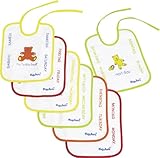 Playshoes 26 X 20cm Baby Bibs 7 Days of the Week Bibs on the Back Foil Underlay