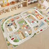 NICE FIVE 遊びマット 子供ゲームパッド 数字柄 道路交通 プレイマット カーペット 防音 防汚 洗える 抗皺不熱 防水 床暖房対応 ベビーや子供の部屋 早期教育 寝室 保育園 幼稚園 床暖房対応 (80*120cm,A)
