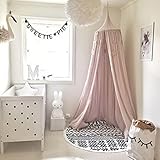 hoomall Mosquito Netベッドキャノピーコットンキャンバスラウンドドームのプリンセスプレイテント寝具ベビーキッズ子供の部屋240 cm 240cm ピンク Oursar006412
