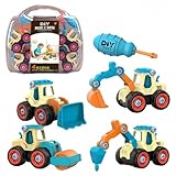 KazeSo 建設車両 大工さんごっこ 組み立ておもちゃ 車おもちゃ作業車両 工事車両 建設車両セット はたらく車 工事カー ミニカー 砂遊び プレゼント 誕生日 クリスマス 子供向けDIY組み立て リアルなショベルカー工事車モデル 分解・組み立て可能な工事車両おもちゃセット 男の子向けネジ組み立て式子供向け知育分解おもちゃ (14.5*6.3**7.7cm,B)