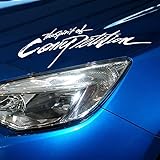 デカール 車 ステッカー フェンダー サイド リア 汎用 シール 日焼け止め 防水 ホワイト (ホワイト)