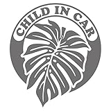 imoninn CHILD in car ステッカー　【シンプル版】　No.16　モンステラ　（シルバーメタリック）