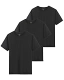 [SHOREKEEPER] インナーシャツ 冷感 tシャツ メンズ 半袖 3/5枚組 タグレス 吸湿速乾 通気 スポーツ ジム 通勤 普段着 サラサラ肌触り 肌着 抗菌防臭 オールシーズン (JP, アルファベット, 2XL, ブラック(3枚組))