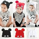 ニット帽子 ベビー帽子 可愛い かっこいい 1点　ホワイト 【1点】