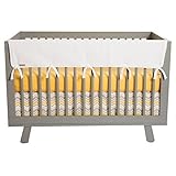 3ピースグレーホワイトイエローシェブロンベビーベビーベッド寝具セット、新生児子供部屋ベッドセット幼児子ソフトキュートDoveグレーAdorableジグザグストライプパターンリバーシブルブランケットキル