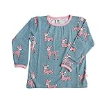 【Smafolk スマフォルク】T-shirt with deer Stone blue カラー:ブルー p0000gyl ベビー トップス 長袖 出産お祝い キッズ 子供服
