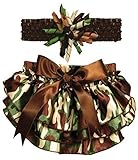 Stephan Baby Ruffled Diaper Cover and Curly Headband Gift Set, Camo Print, 6-12 Months by Stephan Ba