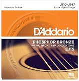 D'Addario EJ15 フォスファーブロンズ Extra Light(10-47) ダダリオ アコースティックギター弦 EJ-15【国内正規品】