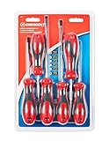 Crescent CSD6 Cushion Grip Screwdriver Set, Red/Black, 6-Piece [並行輸入品]