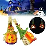 お化け屋敷ハロウィンかわいいパンプキンスケアクロウLEDライトパーティー装飾