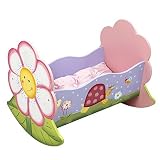 Fantasy Fields by Teamson Magic Garden Childrens Wooden Dolls Rocking Bed Prented Play Cradle KYW-74