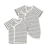 (チャックルベビー) chuckle BABY ボンシュシュ ボーダー 新生児肌着 2枚組 ネイビー 50-60cm P6013-00-32