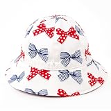 笑顔でおでかけベビー帽子・ハット（日本製）　ポルカドットとストライプのフレンチリボン（アイボリー）　B20011